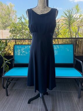 J. Crew Navy 100% Silk Lined Sleeveless Midi A-Line Dress Size 10p NWT